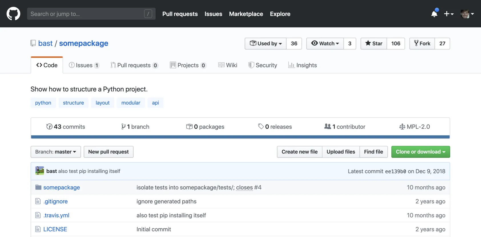 Fork the example repo.